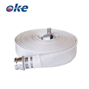 White Plain Single Jacket 3/4 - 1 1/4 Inch Fire Proof Resistant Flexible Fire Fighting Water Hose With Coupling