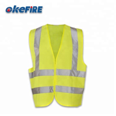 Okefire 100% Polyester Anti-static Fireproof Safety Reflective Vest Made In China