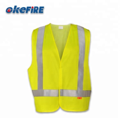 Okefire 100% Polyester Fire Proof Green Visibility Safety Vest