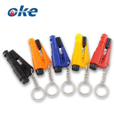 3 in 1 Small Emergency Hammer Whistle Keychain